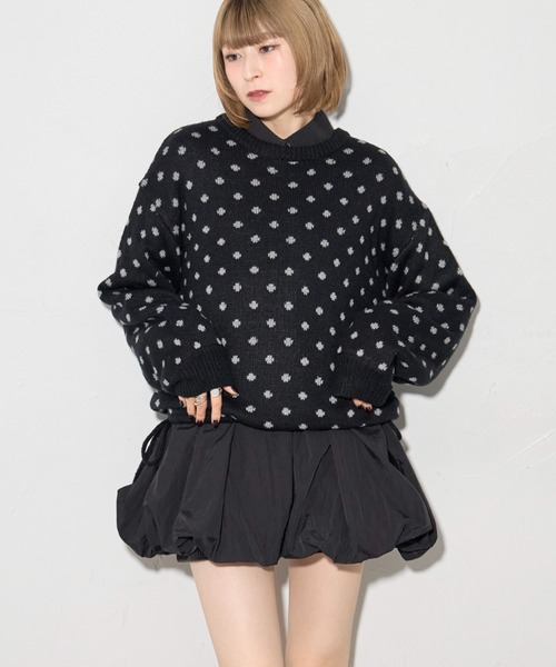 leimn ニット セーター 2WAYドット柄ニット レディース : ZOZOTOWN