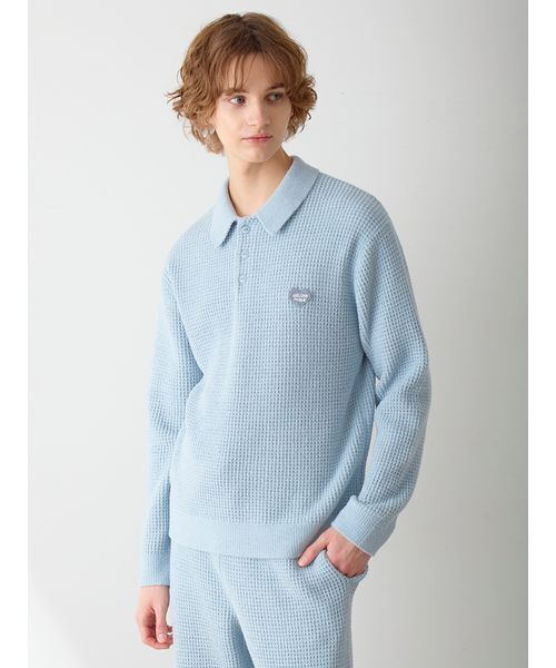 gelato pique パジャマ ブルー gelato pique（ジェラートピケ） パジャマ 「HOMME」ワッフルニット