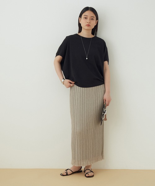 「ADAM ET ROPE'」 半袖Tシャツ FREE ライトグレー レディース_画像6