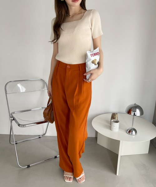 「Ada.」 半袖ニット FREE アイボリー レディース_画像8