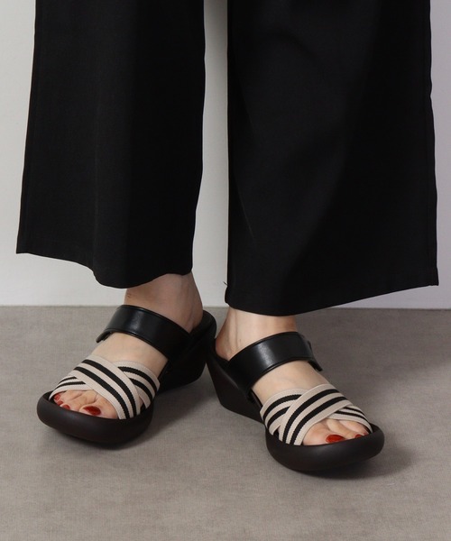 「Re:getA」 フラットサンダル M ブラック レディース_画像2