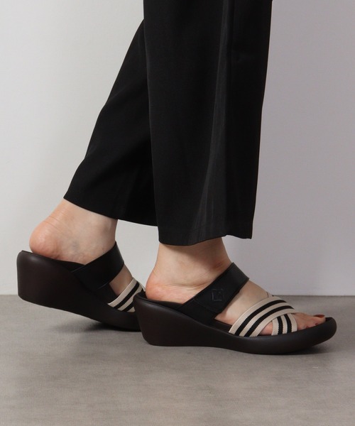 「Re:getA」 フラットサンダル M ブラック レディース_画像4