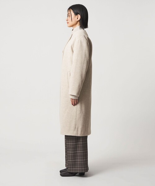 A DAY IN THE LIFE ノーカラーコート コート ニットモッサ ノーカラー