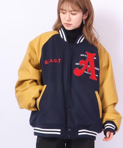 G.D.G. ネイビー スタジャン M MSML スタジャン MSML EMBROIDERY STADIUM JACKET / 刺繍 スタジャン