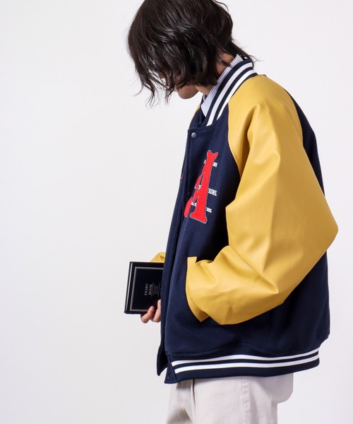 「JUNGLE STORM」 スタジャン M ネイビー メンズ_画像5