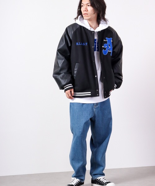 「JUNGLE STORM」 スタジャン M ネイビー メンズ_画像6