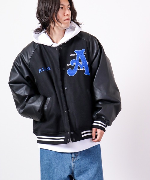 「JUNGLE STORM」 スタジャン M ネイビー メンズ_画像9