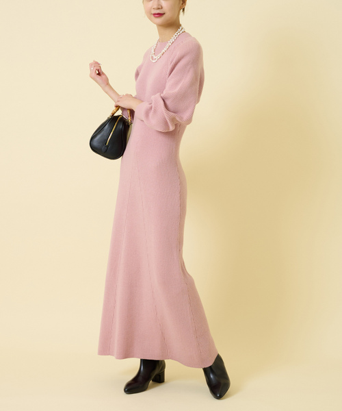 「U by SPICK&SPAN」 ニットワンピース FREE ネイビー レディース_画像2