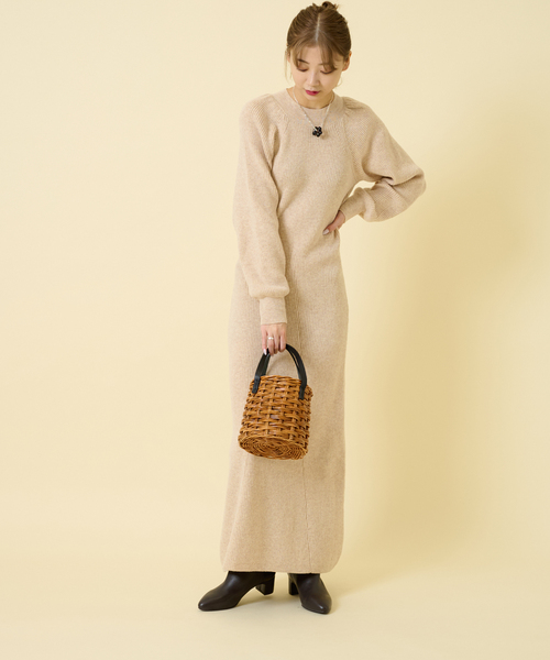 「U by SPICK&SPAN」 ニットワンピース FREE ネイビー レディース_画像5