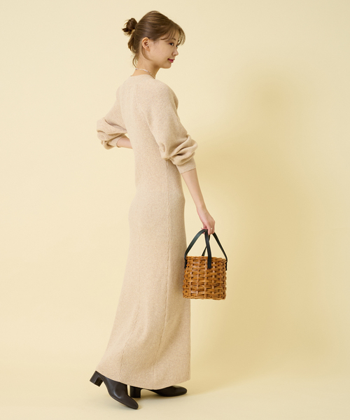 「U by SPICK&SPAN」 ニットワンピース FREE ネイビー レディース_画像8