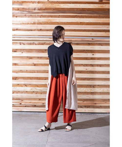 「OSMOSIS」 ノースリーブニット ONE SIZE ベージュ レディース_画像4