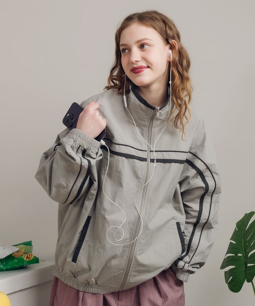 「MUHET」 ナイロンブルゾン X-LARGE ライトグレー レディース_画像4