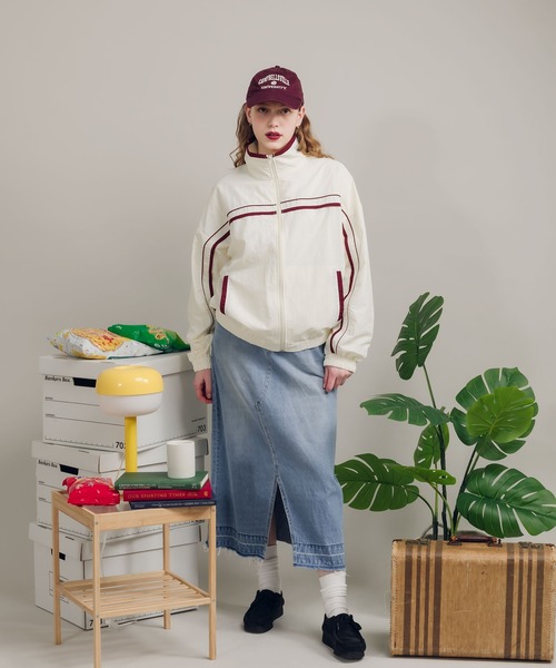 「MUHET」 ナイロンブルゾン X-LARGE ライトグレー レディース_画像6