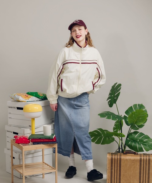 「MUHET」 ナイロンブルゾン X-LARGE ライトグレー レディース_画像7