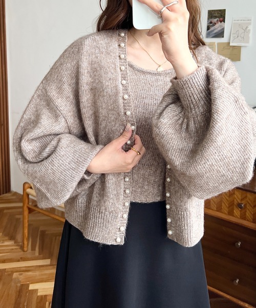 「moment+」 ニットアンサンブル M アイボリー レディース_画像6