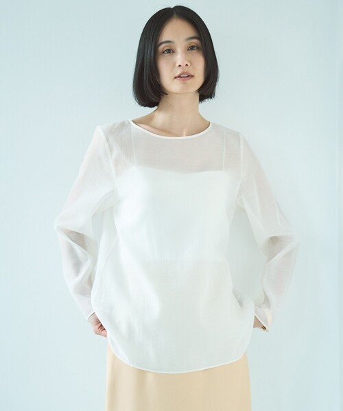 「UNFILO」 長袖ブラウス MEDIUM ホワイト レディース_画像2