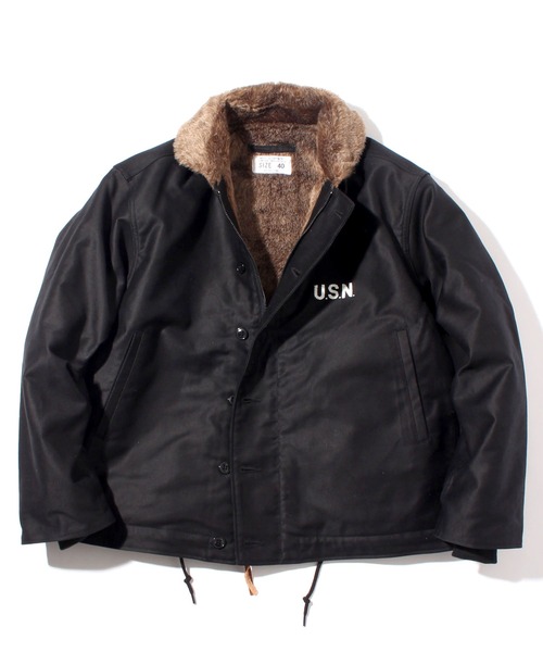 Houston N-1デッキジャケット　42 黒 HOUSTON（ヒューストン） WAIPER別注 メルトン N-1デッキジャケット