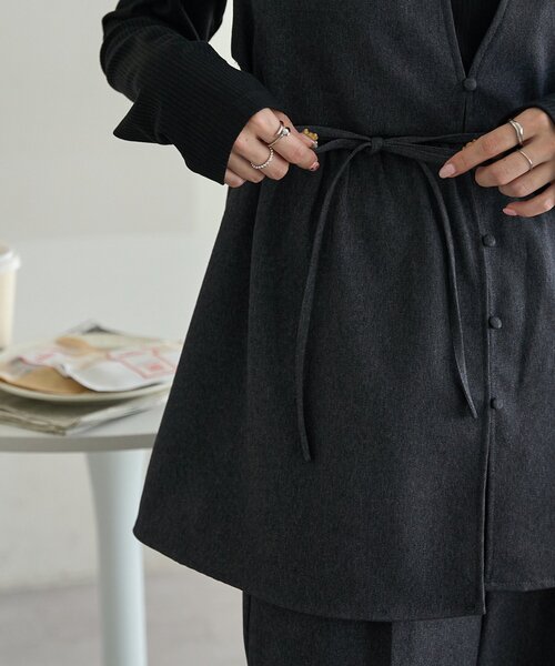 「DISCOAT」 セットアップ - チャコールグレー レディース_画像8