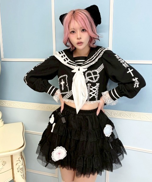 Jamie エーエヌケー リメイクハートBIGTシャツ　ワンピース Jamie エーエヌケー tシャツ エンジェル合皮ハートロンTE レディース