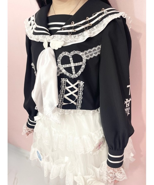Jamie エーエヌケー ブラウス シャツ リメイクJK制服TOPS レディース