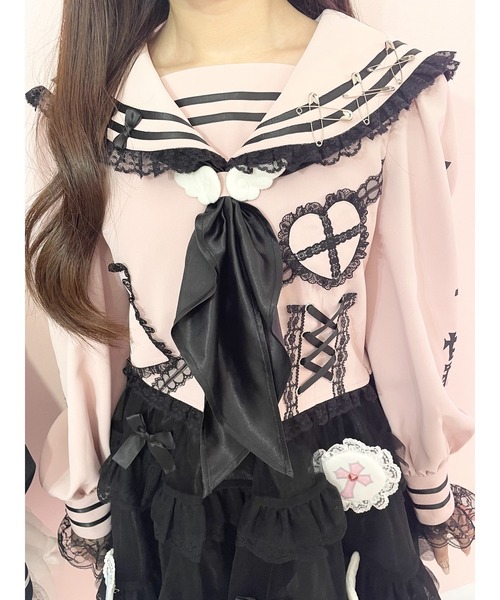 Jamie エーエヌケー ブラウス シャツ リメイクJK制服TOPS レディース