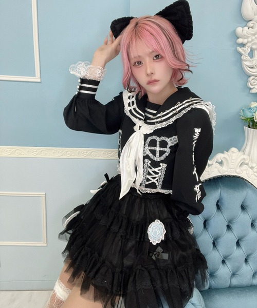 Jamie エーエヌケー ブラウス シャツ リメイクJK制服TOPS レディース 