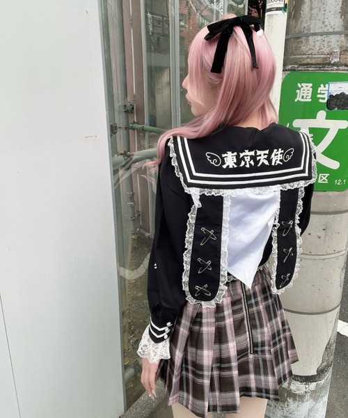 Jamie エーエヌケー ブラウス シャツ リメイクJK制服TOPS レディース