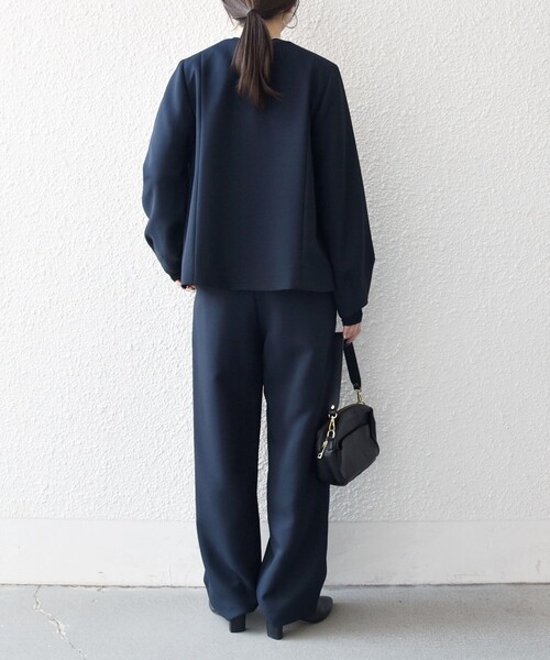 ✶タグ付き✶ iCB ノーカラージャケット ネイビー ICB アイシービー - レディース ノーカラージャケット - ファッション