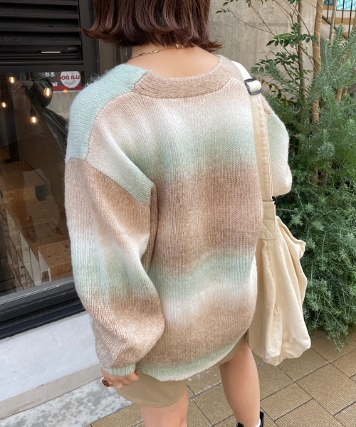 「nemne store」 ニットカーディガン SMALL ピンク レディース_画像5