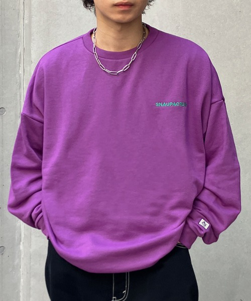 「Snap club」 スウェットカットソー M パープル メンズ_画像8