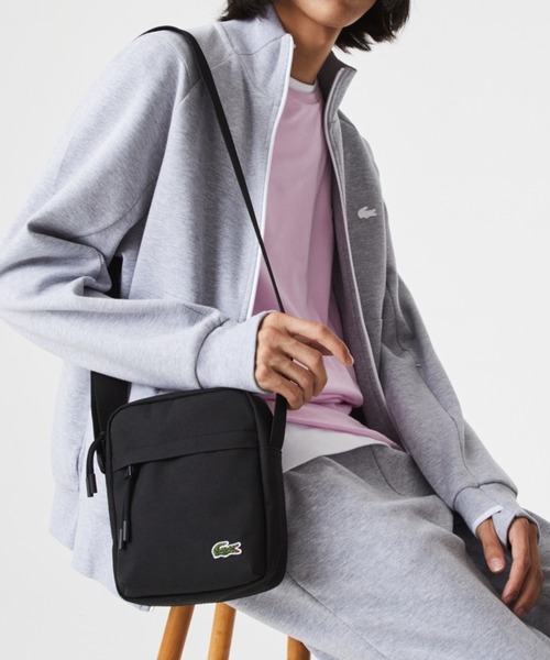 【美品】LACOSTE ブラック ショルダーバッグ　メンズ　ラコステ　黒 LACOSTE（ラコステ） ショルダーバッグ FREE ブラック メンズ