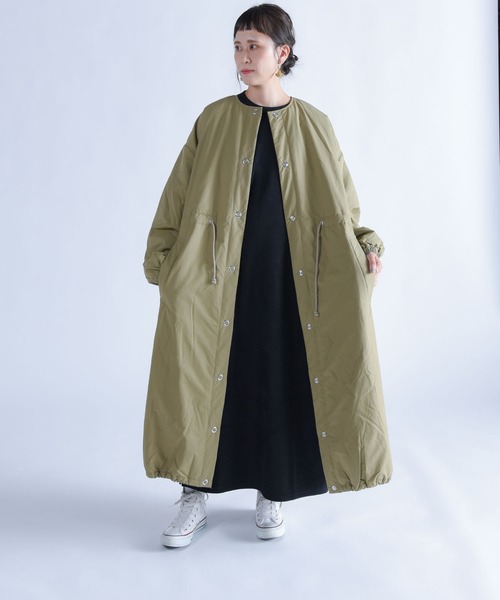 「folka」 「AUG」ノーカラーコート ONE SIZE ブラック レディース_画像3