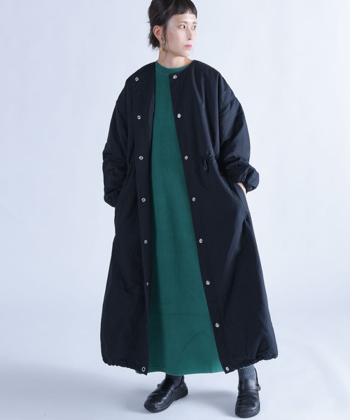 「folka」 「AUG」ノーカラーコート ONE SIZE ブラック レディース_画像9