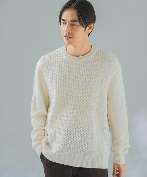 「URBAN RESEARCH ROSSO MEN」 長袖ニット LARGE オフホワイト メンズ_画像5