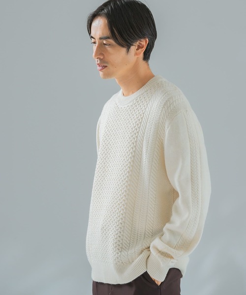 「URBAN RESEARCH ROSSO MEN」 長袖ニット LARGE オフホワイト メンズ_画像6