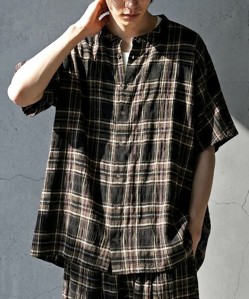 antiqua（アンティカ） ブラウス シャツ チェック柄 シャツ レディース