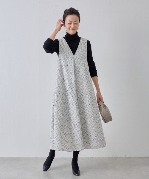 「BEARDSLEY」 ノースリーブワンピース M ホワイト レディースの画像