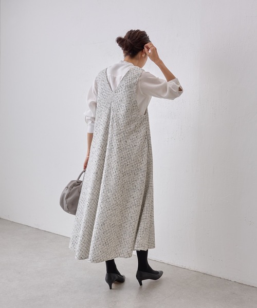 「BEARDSLEY」 ノースリーブワンピース M ホワイト レディースの画像