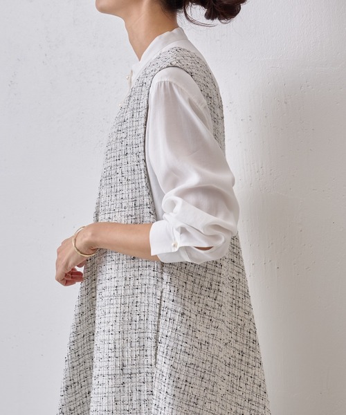 「BEARDSLEY」 ノースリーブワンピース M ホワイト レディースの画像