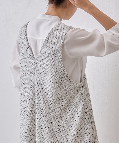 「BEARDSLEY」 ノースリーブワンピース M ホワイト レディースの画像