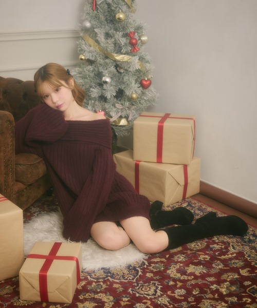「apres jour」 ニットワンピース X-LARGE ボルドー レディース_画像2