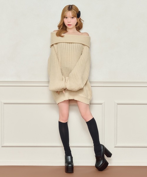 「apres jour」 ニットワンピース X-LARGE ボルドー レディース_画像5