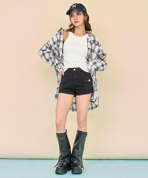 ANAP（アナップ） パンツ カーゴポケット付きデニムショートパンツ