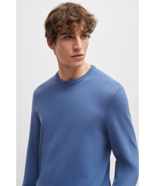 「BOSS」 長袖ニット L ブルー メンズ