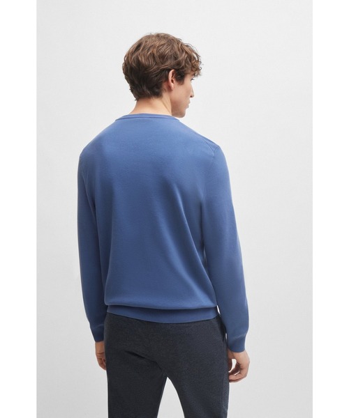 「BOSS」 長袖ニット L ブルー メンズ