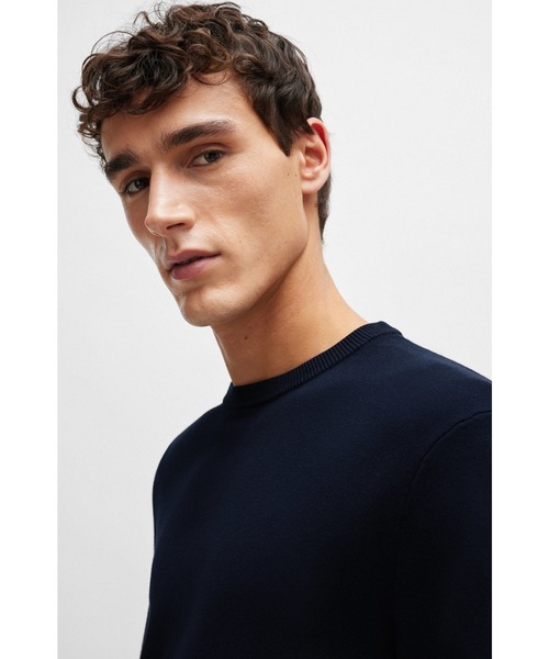 「BOSS」 長袖ニット L ブルー メンズ