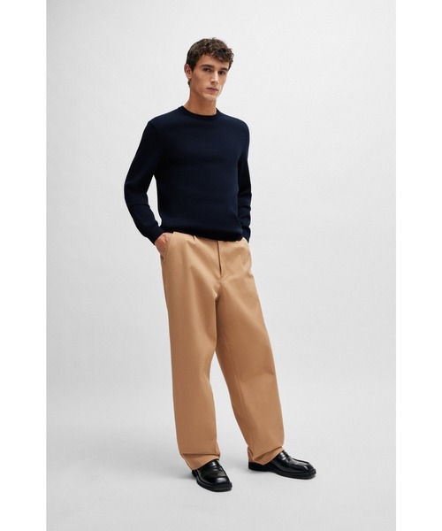 「BOSS」 長袖ニット L ブルー メンズ