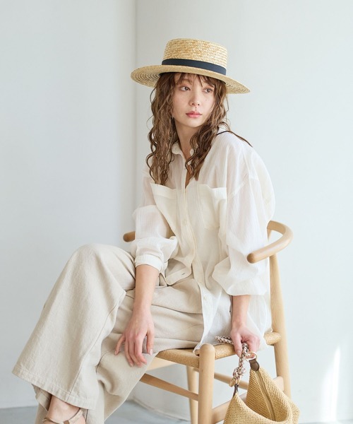 ブラウス シャツ 「夏まで着られる」コットンシアーシャツ レディースの画像