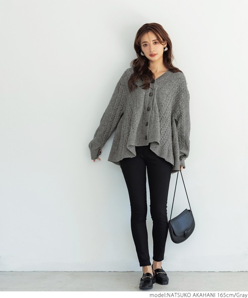 「coca(coca)」 ニットカーディガン ONE SIZE ネイビー レディース_画像2