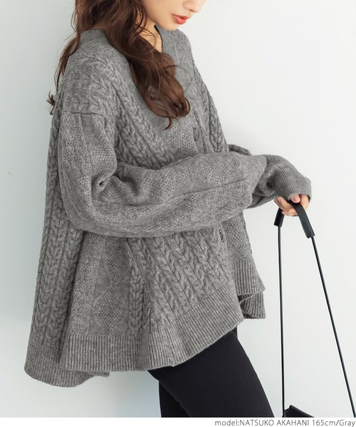 「coca(coca)」 ニットカーディガン ONE SIZE ネイビー レディース_画像3